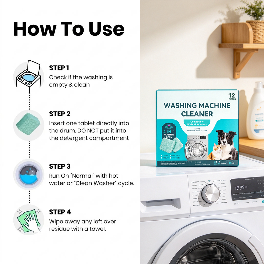 Deep Cleaning Washing Machine Cleaner – Compatible with All Washer Types