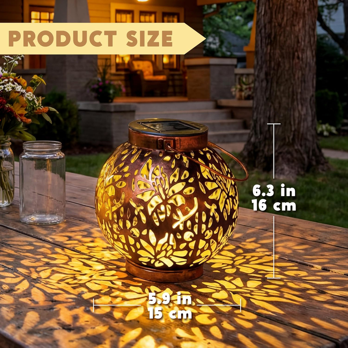 2 Pack Outdoor Solar Hanging Lantern Lights