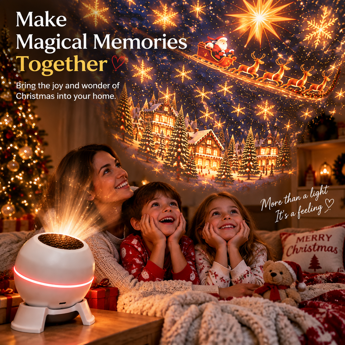 Christmas Projection Light Gift – Rotating LED Starry Sky Lamp