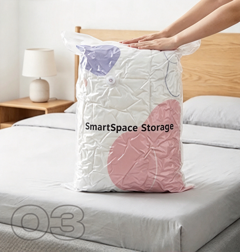 Step 3: Press the storage bag to expel air