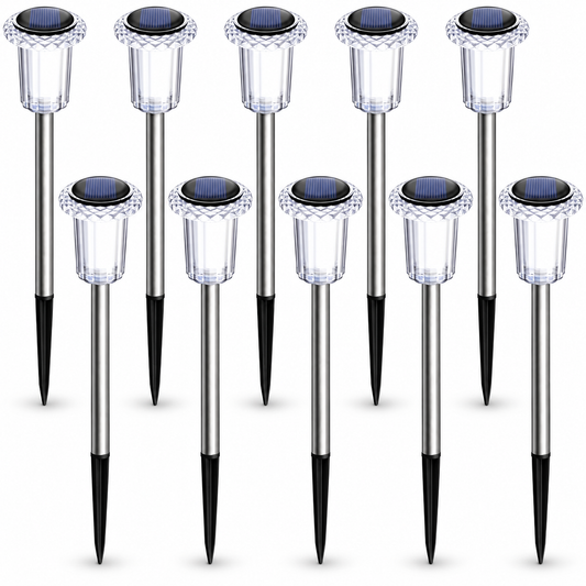 10 Pack Solar Pathway Lights Outdoor Waterproof