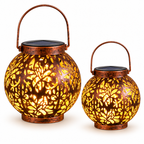 2 Pack Outdoor Solar Hanging Lantern Lights