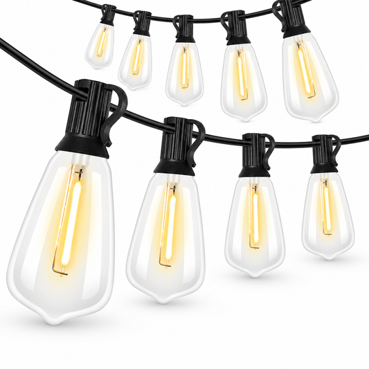 100FT Outdoor String Lights 52 Bulbs