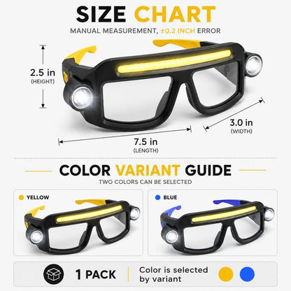 LED Work Glasses for DIY & Repairs – Hands-Free Lighting for Close-Up Tasks