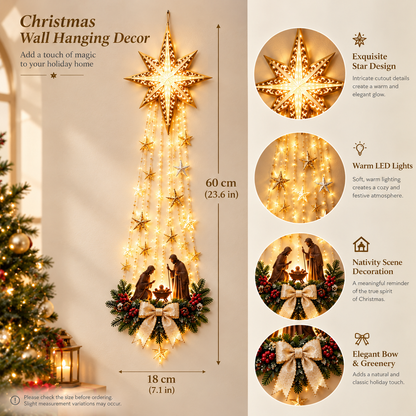 ✝️ Bethlehem Star of Faith – Lighted Nativity Wall Decor