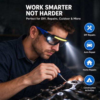 LED Work Glasses for DIY & Repairs – Hands-Free Lighting for Close-Up Tasks