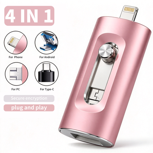 4-in-1 USB Flash Drive – Back Up Photos & Videos and Free Up Phone Storage