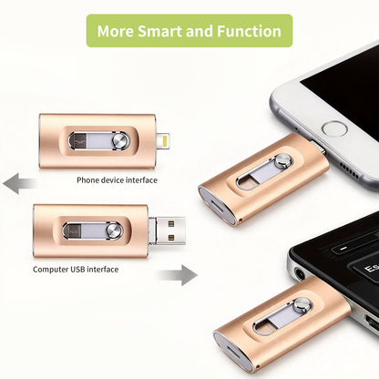 4-in-1 USB Flash Drive – Back Up Photos & Videos and Free Up Phone Storage
