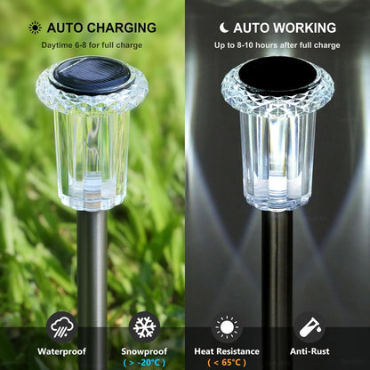 10 Pack Solar Pathway Lights Outdoor Waterproof