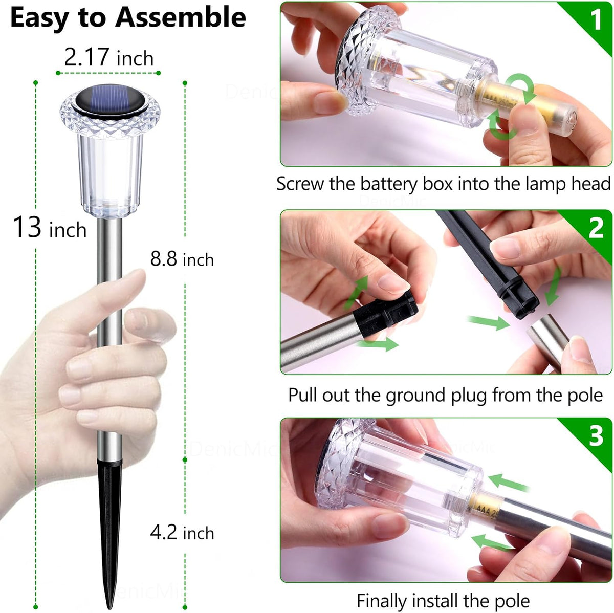 10 Pack Solar Pathway Lights Outdoor Waterproof