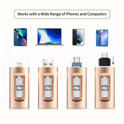 4-in-1 USB Flash Drive – Back Up Photos & Videos and Free Up Phone Storage