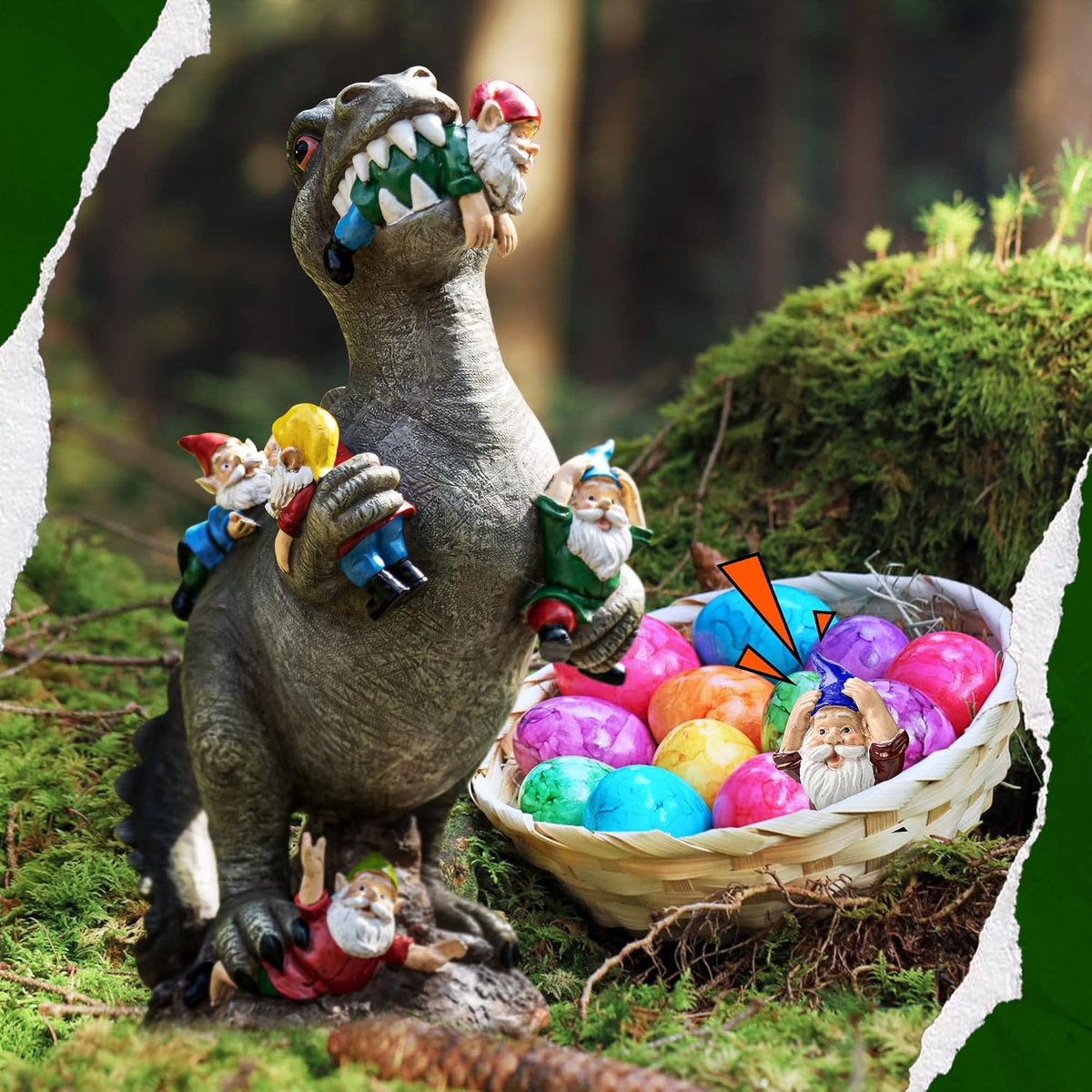 Garden Gnomes Statue Dinosaur Outdoor Decor Gifts