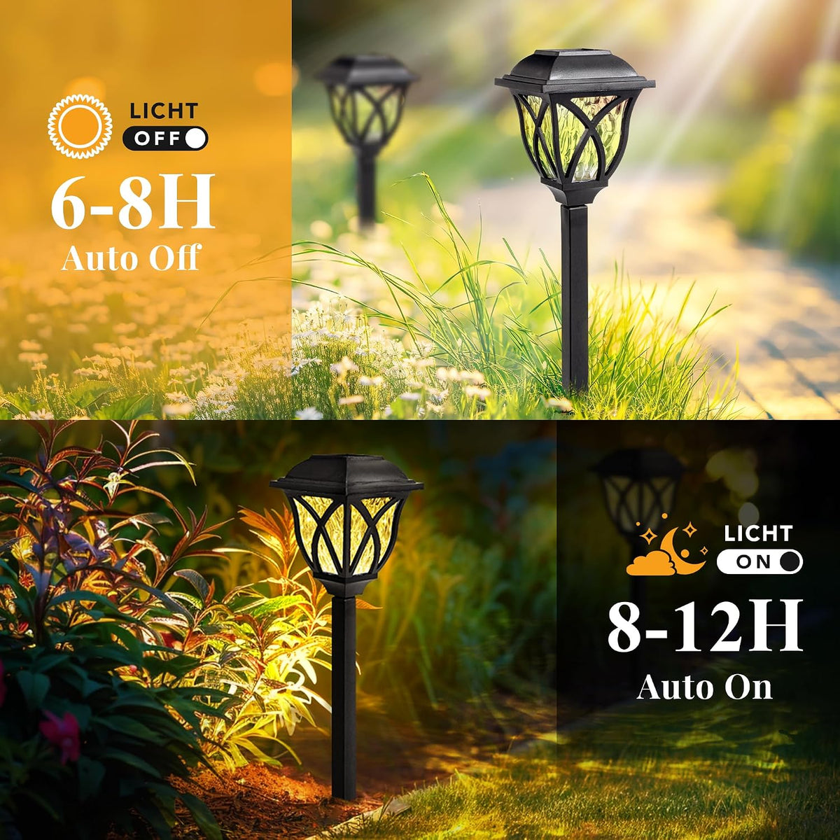 6 Pack Solar Lights Outdoor Waterproof