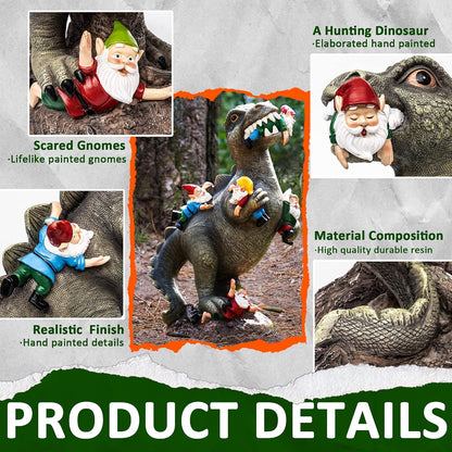 Garden Gnomes Statue Dinosaur Outdoor Decor Gifts