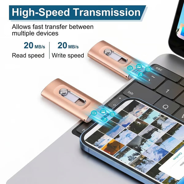 4-in-1 USB Flash Drive – Back Up Photos & Videos and Free Up Phone Storage