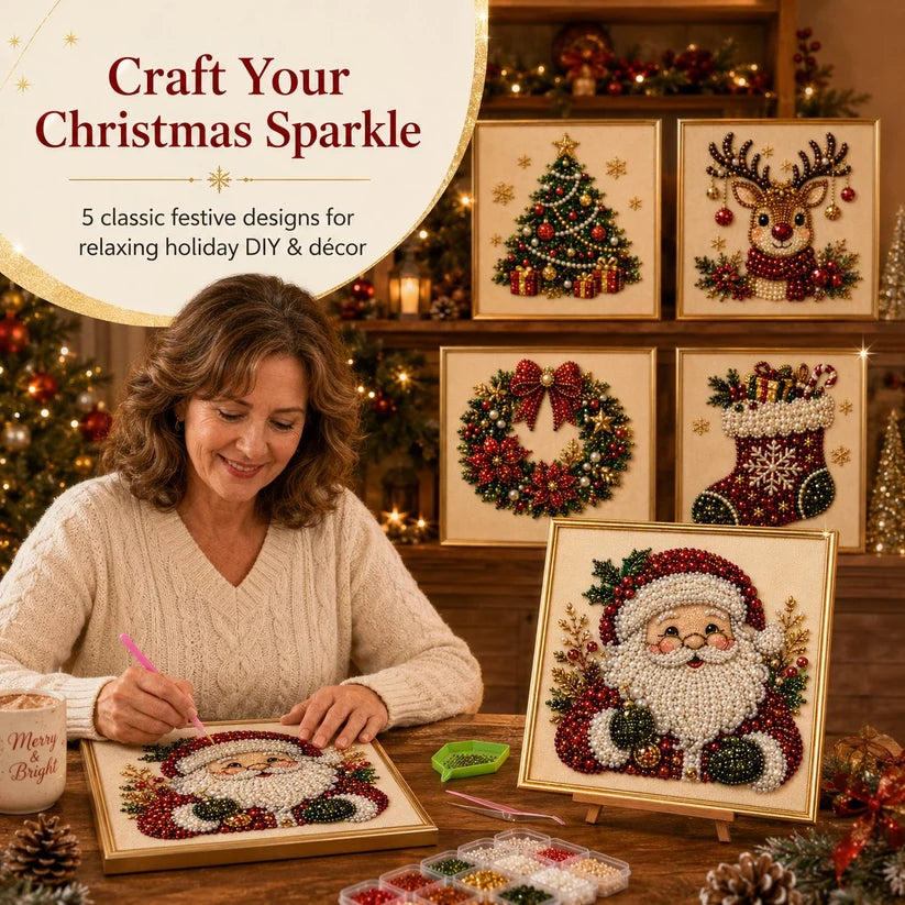 ⏳ Last Day 50% OFF🎄DIY Christmas Diamond Painting – Creative Pearl Art Craft Kit