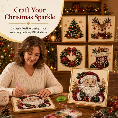 ⏳ Last Day 50% OFF🎄DIY Christmas Diamond Painting – Creative Pearl Art Craft Kit