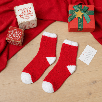 Christmas Plush Socks – Thick Coral Fleece Winter Floor Socks, Warm Fuzzy Sleeping Socks