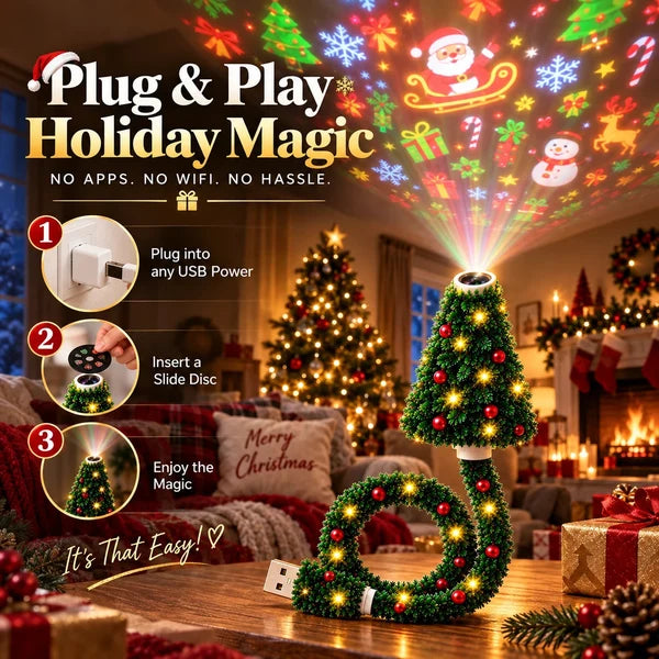 ⏳ Last Day 50% OFF：USB Christmas Projection Lamp with 6 Festive Scenes